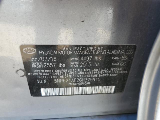 Photo 10 from auction – 2016 HYUNDAI SONATA SE with VIN 5NPE24AF2GH375945