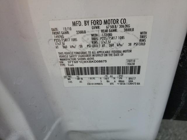 Photo 10 from auction – 2011 FORD F150 with VIN 1FTMF1CMXBKD08675