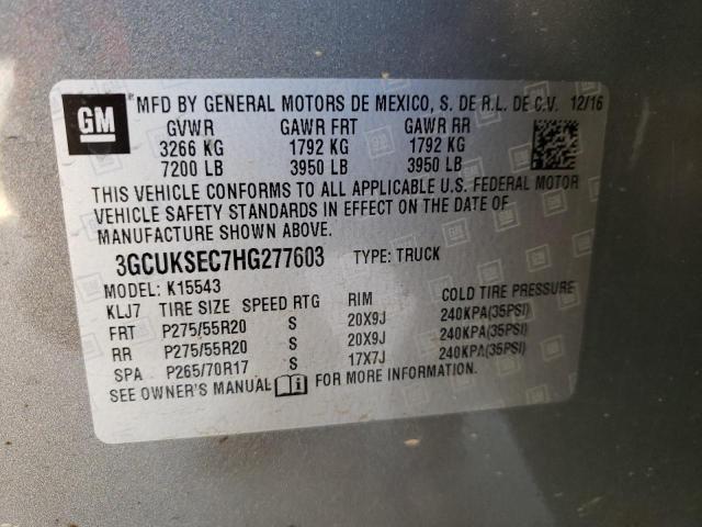 Photo 10 from auction – 2017 CHEVROLET SILVERADO with VIN 3GCUKSEC7HG277603