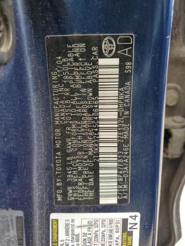 Photo 10 from auction – 2005 TOYOTA COROLLA MA with VIN 2T1KR32E45C406465