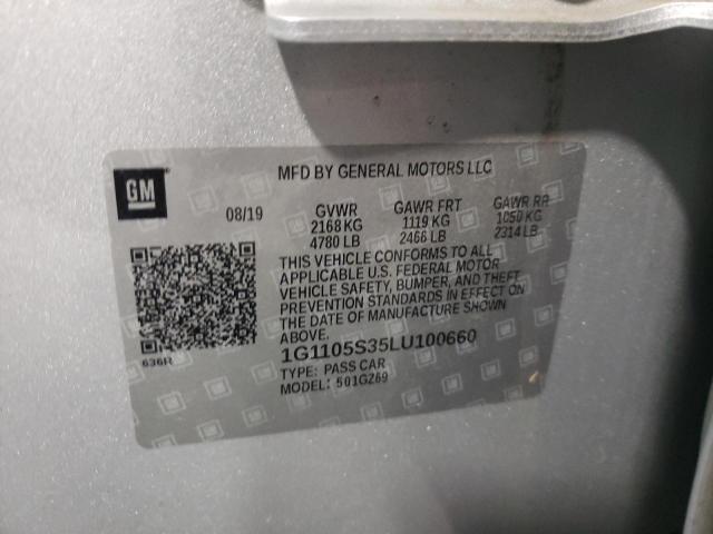 Photo 10 from auction – 2020 CHEVROLET IMPALA PRE with VIN 1G1105S35LU100660