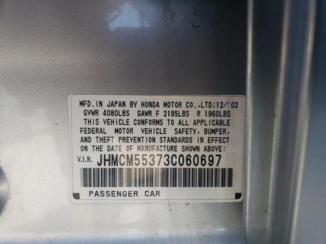 Photo 10 from auction – 2003 HONDA ACCORD LX with VIN JHMCM55373C060697