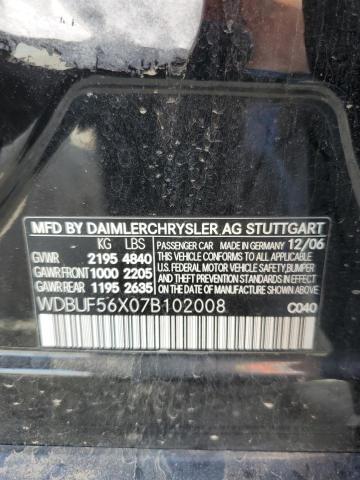 Photo 10 from auction – 2007 MERCEDES-BENZ E 350 with VIN WDBUF56X07B102008