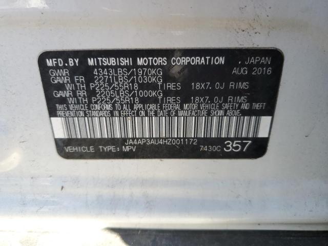 Photo 10 from auction – 2017 MITSUBISHI OUTLANDER with VIN JA4AP3AU4HZ001172