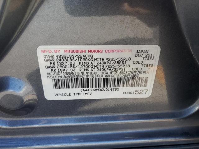 Photo 10 from auction – 2012 MITSUBISHI OUTLANDER with VIN JA4AS3AW0CU014765