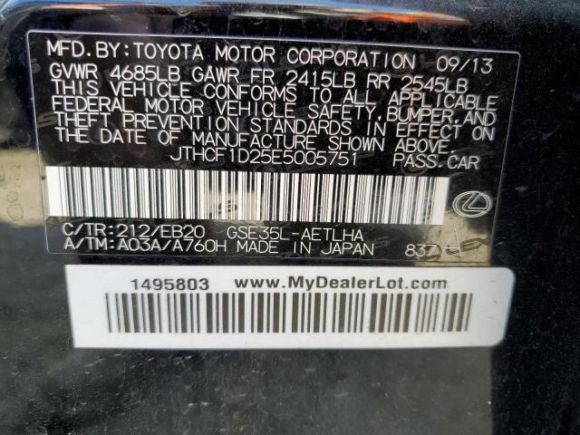 Photo 10 from auction – 2014 LEXUS IS 250 with VIN JTHCF1D25E5005751