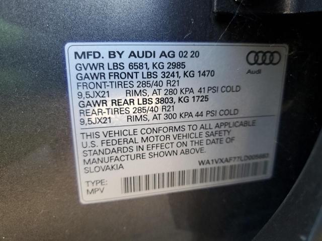 Photo 10 from auction – 2020 AUDI Q7 PRESTIG with VIN WA1VXAF77LD005683