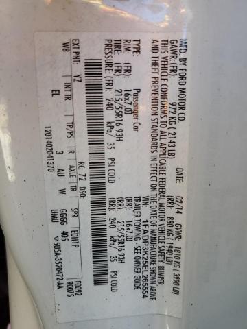 Photo 10 from auction – 2014 FORD FOCUS SE with VIN 1FADP3K25EL265554