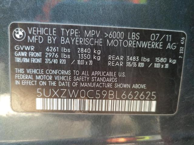 Photo 10 from auction – 2011 BMW X5 XDRIVE3 with VIN 5UXZW0C59BL662625