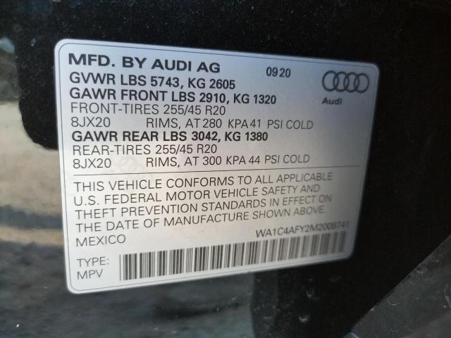 Photo 10 from auction – 2021 AUDI SQ5 PRESTI with VIN WA1C4AFY2M2008741