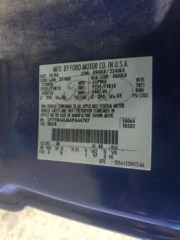 Photo 10 from auction – 2004 FORD RANGER SUP with VIN 1FTYR44U64PA44787