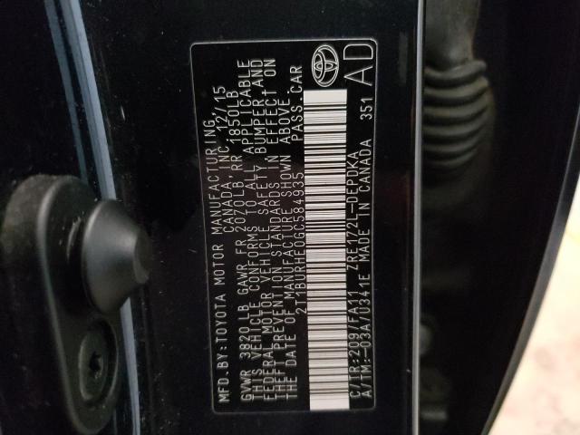 Photo 10 from auction – 2016 TOYOTA COROLLA L with VIN 2T1BURHE0GC584935