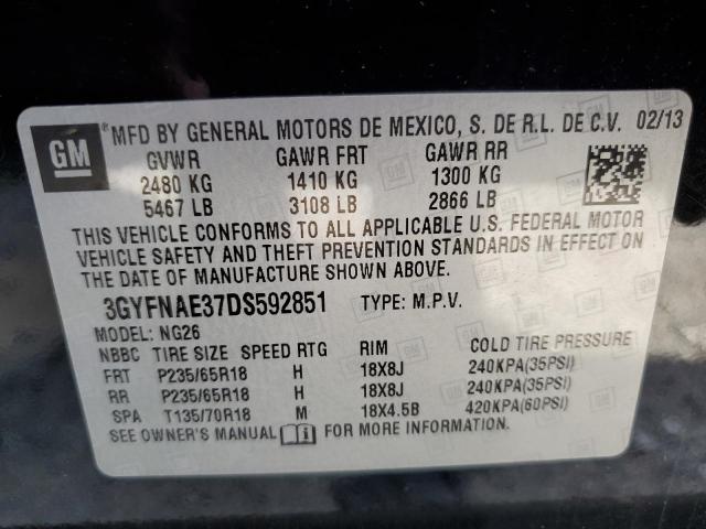 Photo 10 from auction – 2013 CADILLAC SRX with VIN 3GYFNAE37DS592851