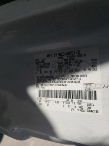 Photo 10 from auction – 2011 FORD RANGER with VIN 1FTKR1AD1BPA62233