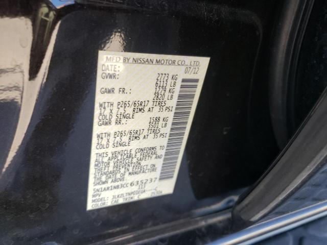Photo 10 from auction – 2012 NISSAN PATHFINDER with VIN 5N1AR1NB3CC635237