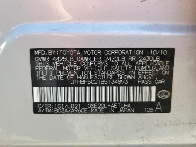Photo 10 from auction – 2011 LEXUS IS 250 with VIN JTHBF5C21B5134893