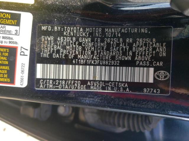 Photo 10 from auction – 2015 TOYOTA CAMRY LE with VIN 4T1BF1FK3FU882932