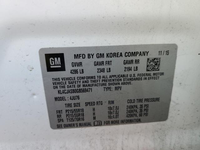 Photo 10 from auction – 2016 BUICK ENCORE with VIN KL4CJASB0GB569471