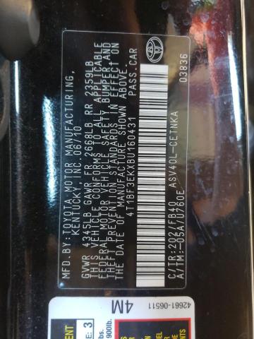 Photo 10 from auction – 2011 TOYOTA CAMRY BASE with VIN 4T1BF3EKXBU160431