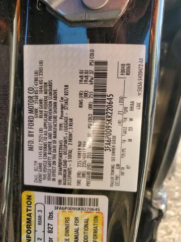 Photo 10 from auction – 2019 FORD FUSION TIT with VIN 3FA6P0D95KR220645