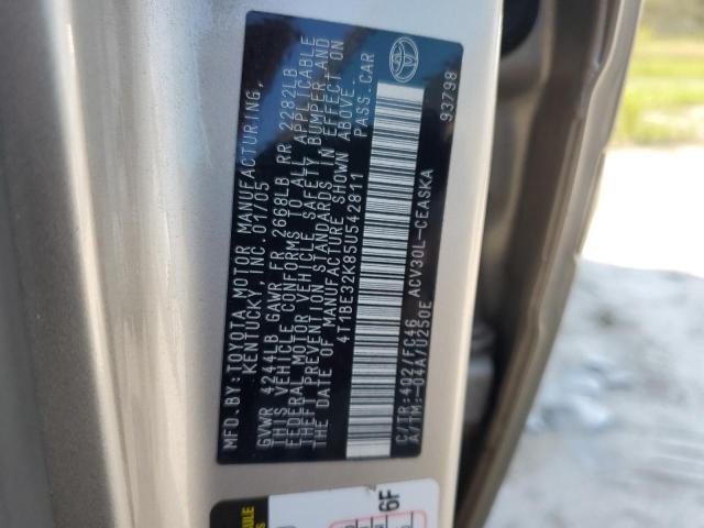 Photo 10 from auction – 2005 TOYOTA CAMRY LE with VIN 4T1BE32K85U542811