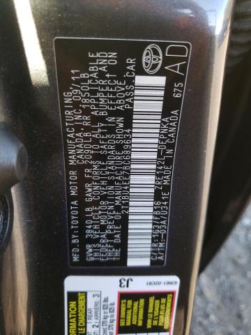 Photo 10 from auction – 2011 TOYOTA COROLLA BA with VIN 2T1BU4EE7BC689634