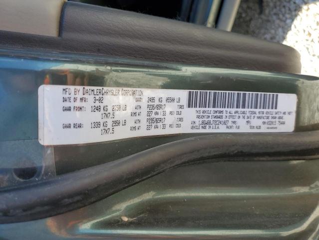 Photo 10 from auction – 2002 JEEP GRAND CHER with VIN 1J8GW68J72C241027