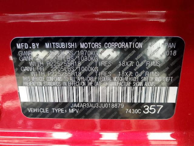 Photo 10 from auction – 2018 MITSUBISHI OUTLANDER with VIN JA4AR3AU3JU018879