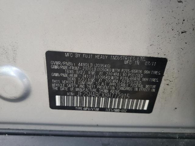 Photo 10 from auction – 2011 SUBARU FORESTER 2 with VIN JF2SHABCXBH772915