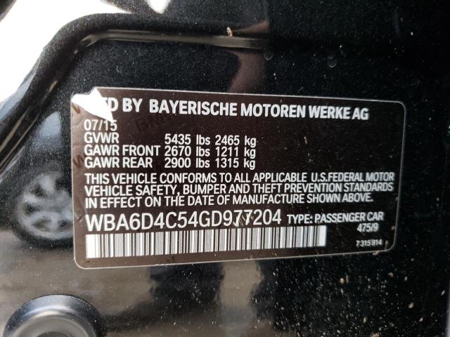 Photo 10 from auction – 2016 BMW 650 I GRAN with VIN WBA6D4C54GD977204