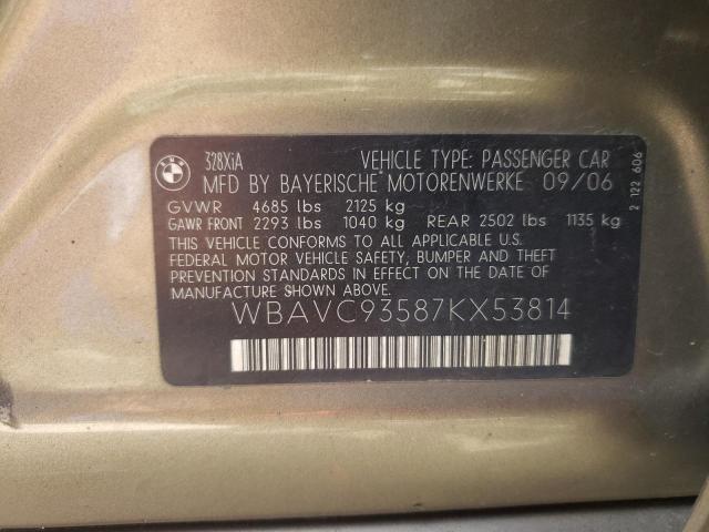Photo 10 from auction – 2007 BMW 328 XI with VIN WBAVC93587KX53814