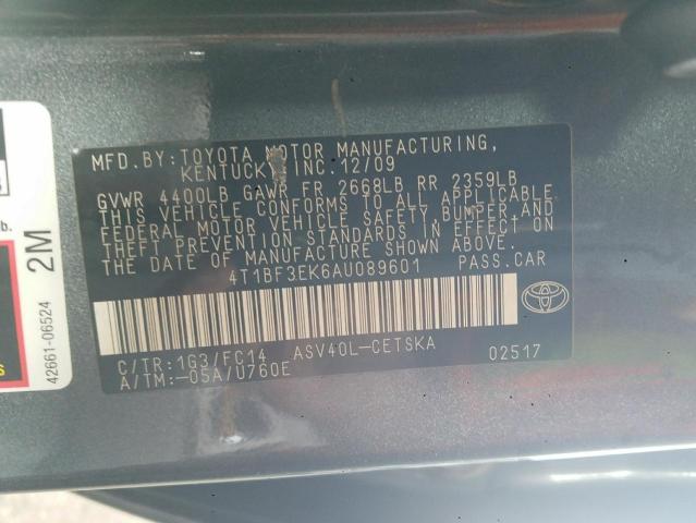 Photo 10 from auction – 2010 TOYOTA CAMRY BASE with VIN 4T1BF3EK6AU089601