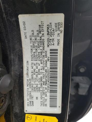Photo 10 from auction – 2002 TOYOTA HIGHLANDER with VIN JTEGF21A020052517