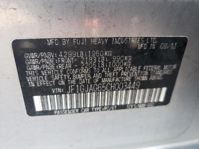 Photo 10 from auction – 2012 SUBARU IMPREZA LI with VIN JF1GJAG65CH003449