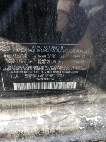 Photo 10 from auction – 2015 HYUNDAI ELANTRA SE with VIN 5NPDH4AE3FH623703