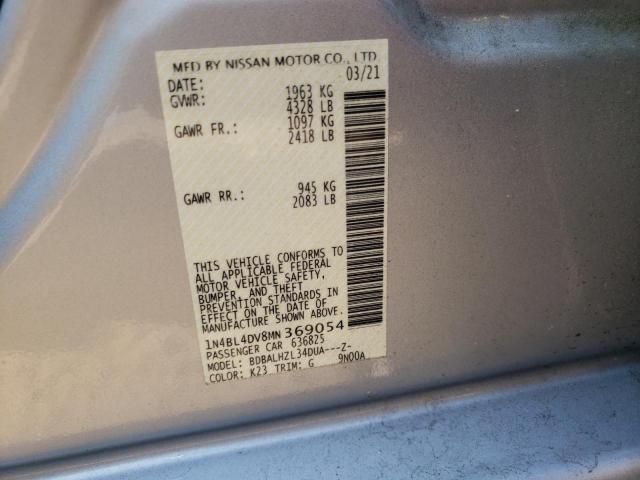 Photo 10 from auction – 2021 NISSAN ALTIMA SV with VIN 1N4BL4DV8MN369054