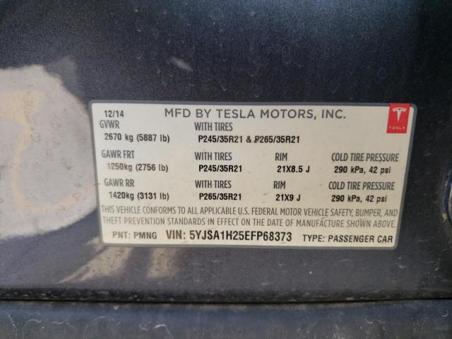 Photo 10 from auction – 2014 TESLA MODEL S with VIN 5YJSA1H25EFP68373