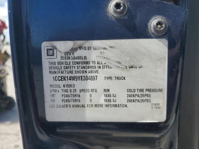 Photo 10 from auction – 2000 CHEVROLET SILVERADO with VIN 1GCEK14W9YE304897