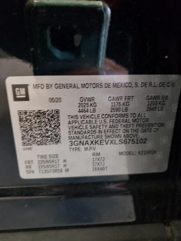 Photo 10 from auction – 2020 CHEVROLET EQUINOX LT with VIN 3GNAXKEVXLS675102