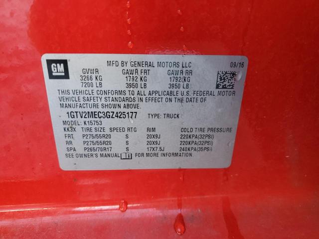 Photo 10 from auction – 2016 GMC SIERRA K15 with VIN 1GTV2MEC3GZ425177