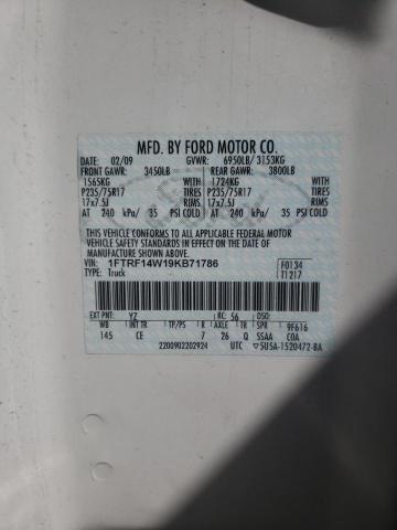 Photo 10 from auction – 2009 FORD F150 with VIN 1FTRF14W19KB71786
