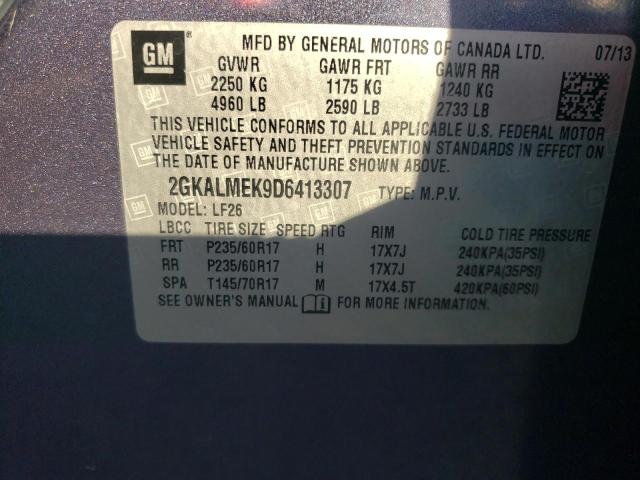 Photo 10 from auction – 2013 GMC TERRAIN SL with VIN 2GKALMEK9D6413307