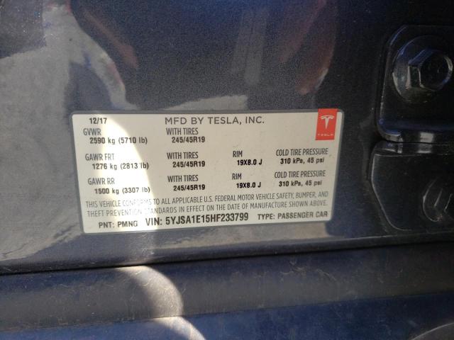 Photo 10 from auction – 2017 TESLA MODEL S with VIN 5YJSA1E15HF233799
