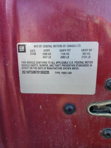 Photo 10 from auction – 2008 CHEVROLET IMPALA with VIN 2G1WT58N781369235