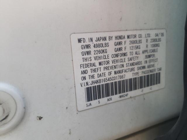 Photo 10 from auction – 2005 ACURA RL with VIN JH4KB16545C017867