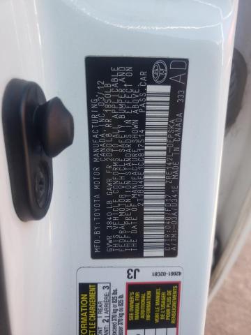 Photo 10 from auction – 2012 TOYOTA COROLLA BA with VIN 2T1BU4EE1CC817514
