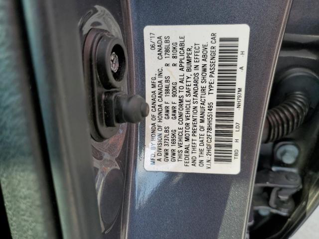 Photo 10 from auction – 2017 HONDA CIVIC EX with VIN 2HGFC2F78HH551495