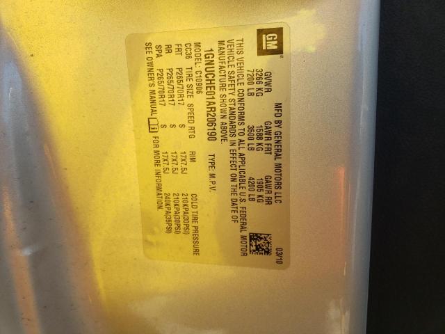 Photo 10 from auction – 2010 CHEVROLET SUBURBAN C with VIN 1GNUCHE01AR206190