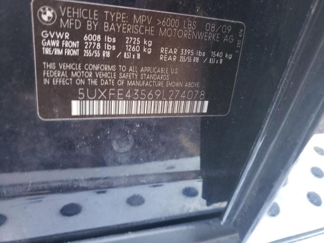 Photo 10 from auction – 2009 BMW X5 XDRIVE3 with VIN 5UXFE43569L274078