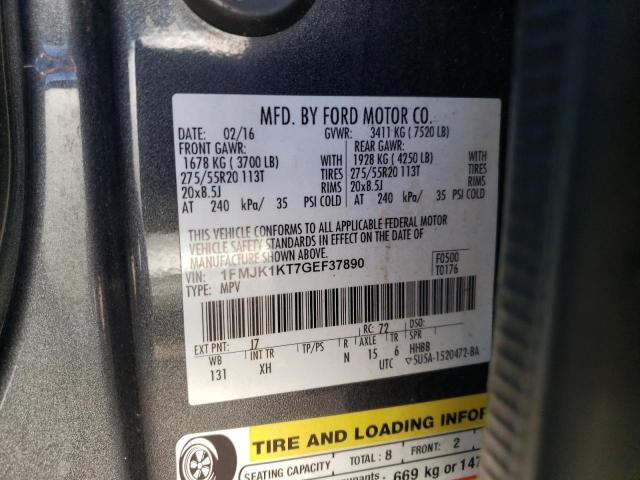 Photo 10 from auction – 2016 FORD EXPEDITION with VIN 1FMJK1KT7GEF37890